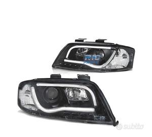 FARI LED PER AUDI A6 01-04 LUCE DIURNA NERA