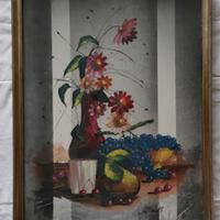 Quadro vaso di fiori con frutta