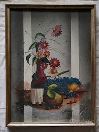 Quadro vaso di fiori con frutta