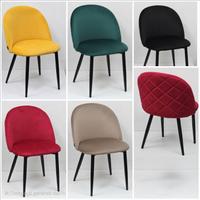 sedia velvet gambi neri 