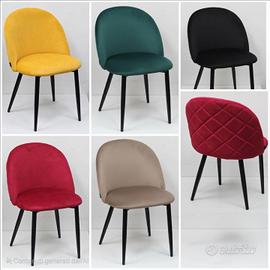 sedia velvet gambi neri 