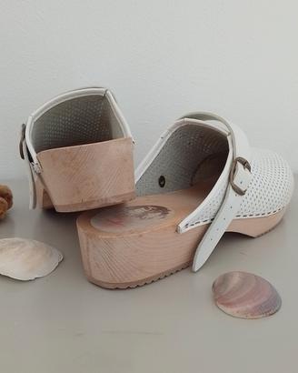 Zoccoli legno vintage clogs legno 39