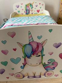 Letto 160 × 80 cm Unicorno Materasso rete bimba