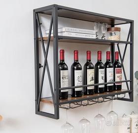 Mensola per vino e porta calici