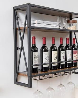 Mensola per vino e porta calici