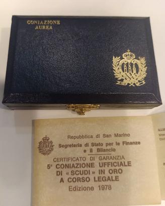 Monete Oro San Marino 1978 - 1 e 2 Scudi