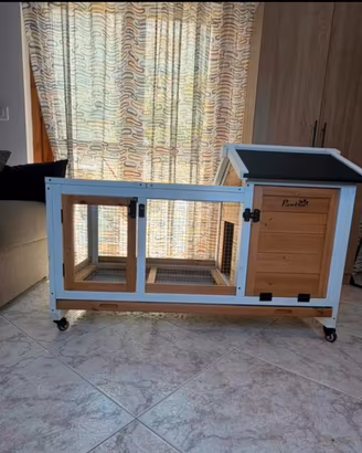 Gabbia per conigli PawHut in legno