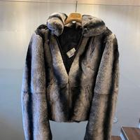Giacca in pelle chinchilla