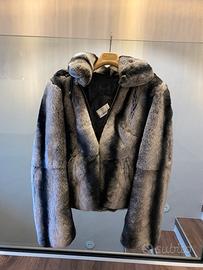 Giacca in pelle chinchilla