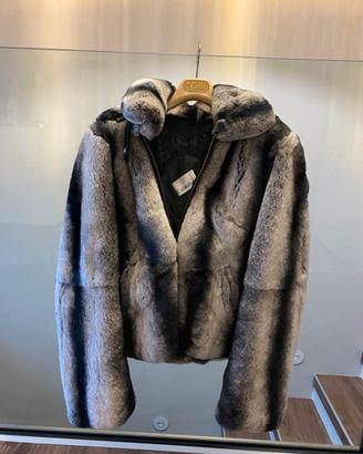 Giacca in pelle chinchilla