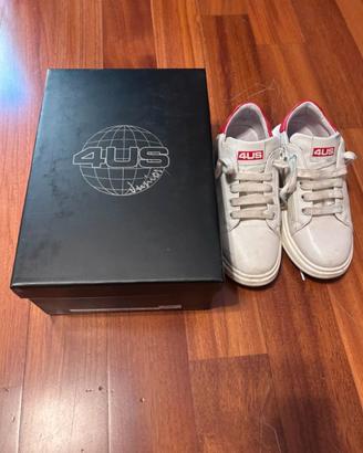 Sneakers 4US Cesare Paciotti bianche/rosse bambino