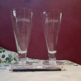 Coppia bicchieri vintage Campari con logo inciso