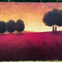 Foto quadro paesaggio collina con alberi