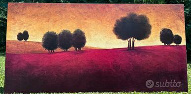 Foto quadro paesaggio collina con alberi