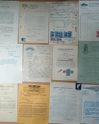 LOTTO 61 PEZZI DOCUMENTI E FATTURE DA 1889 A 1953