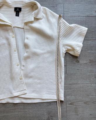 H&M uomo XL – maglia bianca effetto piqué