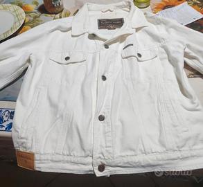 giubbino jeans bianco Marlboro 