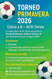 Torneo di calcio a 8 in Torino "Primavera 2026"