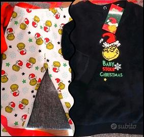 Nuovo Pigiama Cotone Pile Invernale Grinch 86 cm