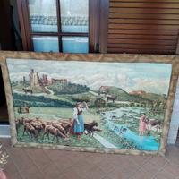 Arazzo antico  dipinto a mano su tela 