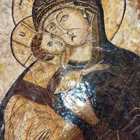 Dipinto antico su terracotta.