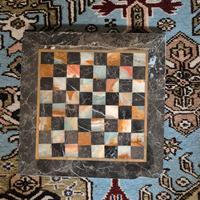 Scacchiera antica tricolore in marmo 