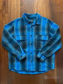 Giacca camicia Zara nera e blu