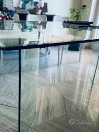 Tavolo tutto in vetro design 180X90 Cristallo 10mm