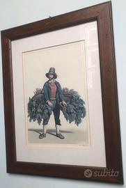 6 stampe su cartoncino 18x25 costumi regionali Aub