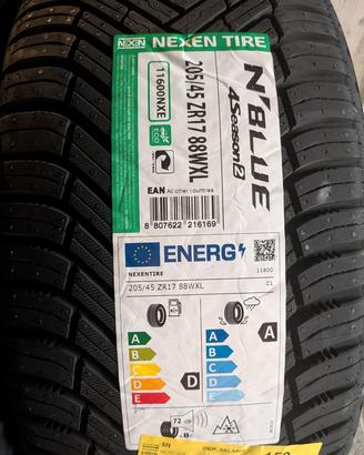4 gomme 4 stagioni nuove Nexen N'Blue2 205-45 R17
