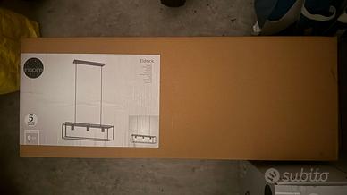 Lampadario Design Eldrick nero paralume nero 3xE27