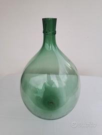 Damigiana in vetro verde antica 30 35 litri 