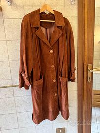 Cappotto in pelle scamosciato
