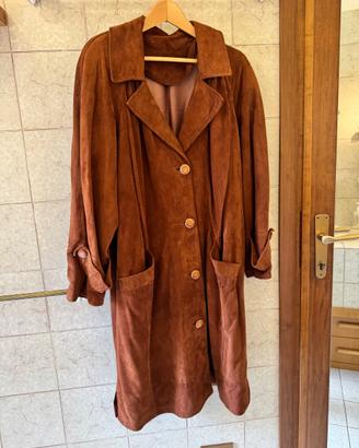Cappotto in pelle scamosciato
