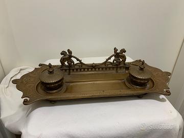 Calamaio i bronzo dorato antico