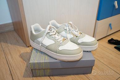 Sneakers Uomo Bershka Bianco e Verde Taglia 43