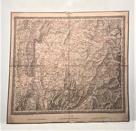 CARTA STATISTICA e POSTALE GENEVE - Torino 1848