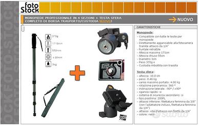 Monopiede fotocam.profession. + Testa sfera + adat
