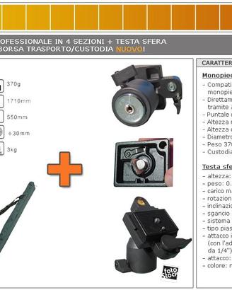 Monopiede fotocam.profession. + Testa sfera + adat