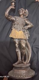 Antico Candeliere Figurato Guerriero Greco/Romano 