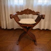 Coppia sedie pieghevoli stile Savonarola