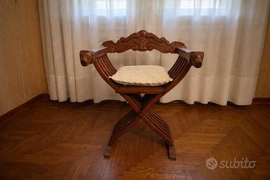 Coppia sedie pieghevoli stile Savonarola