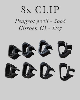 8x clip porta tubo braccio tergicristallo Peugeot