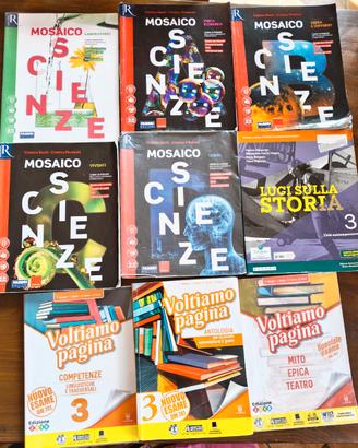 Libri scolastici 1°2°3° media e 1° 2° superiore