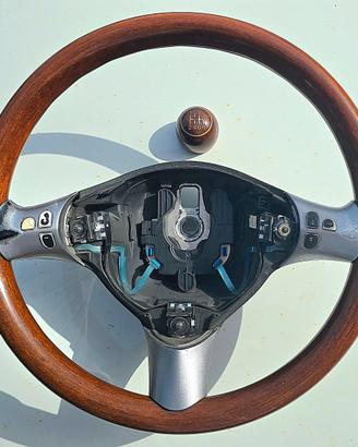 volante e pomello in radica Alfa 147