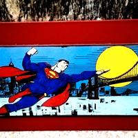 QUADRO CORNICE IN LEGNO SUPERMAN FUMETTI POP ART