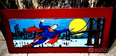 QUADRO CORNICE IN LEGNO SUPERMAN FUMETTI POP ART