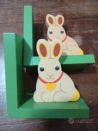 Fermalibro Thun in legno coniglietto
