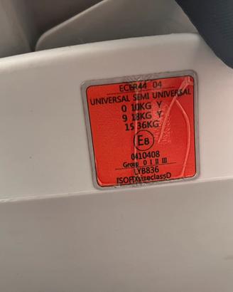 Seggiolino isofix auto