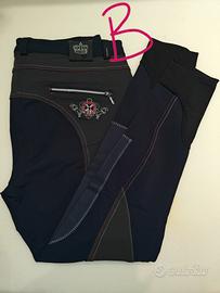 Pantaloni equitazione tessuto tecnico ricamati 2